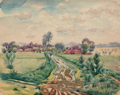 王济远 风景水彩稿 25×31.5cm